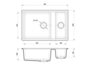Мойка кухонная GranFest Иней Level LV-760 K иней